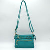 Belt Buckle Trim Cross Body Bag Turquoise