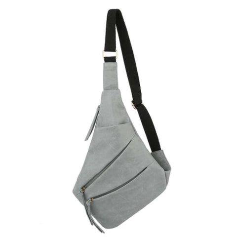 Sling Bag Gray with Gold Trim