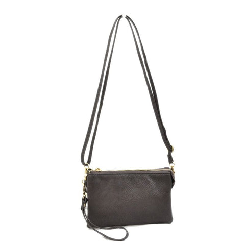 Large Wristlet with Convertible Cross Body Strap - Coffee